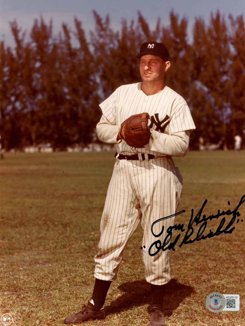 Tom Henrich New York Yankees Signed 8x10 Photo Beckett-Powers Sports Memorabilia