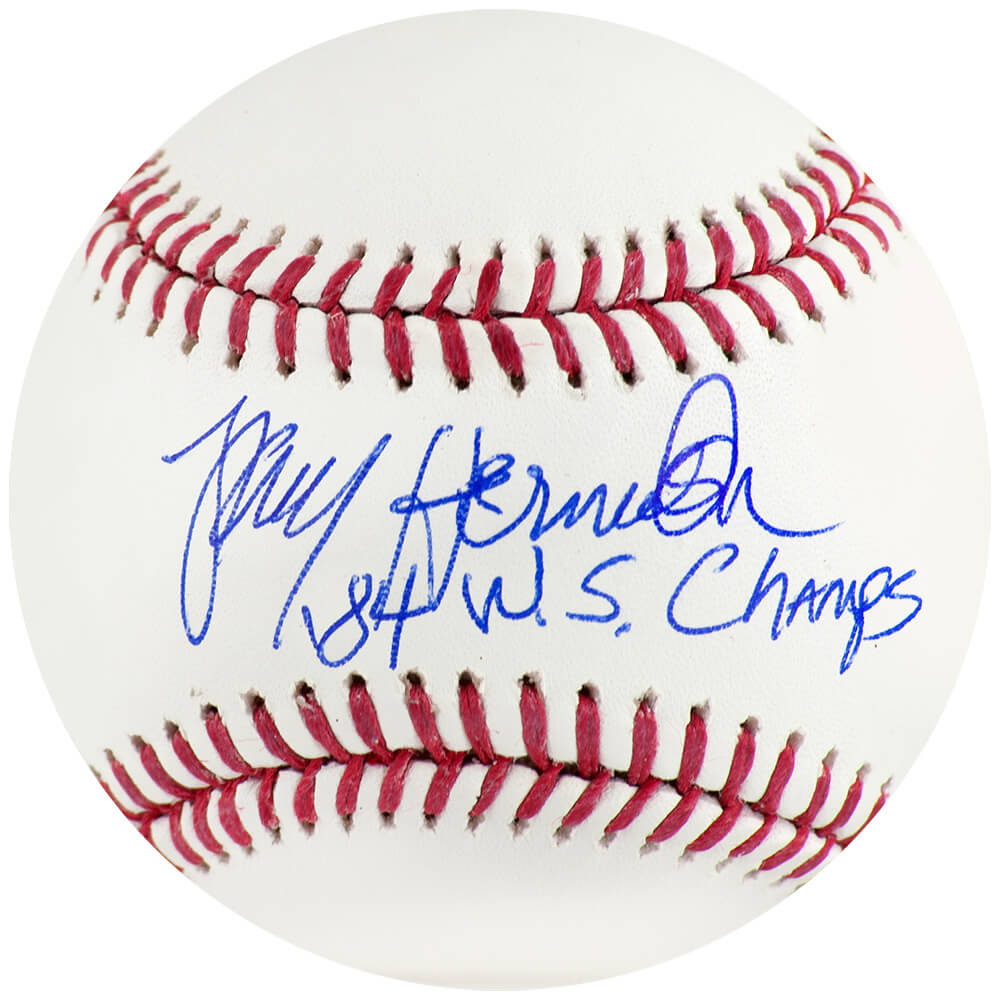 Larry Herndon Autographed Rawlings Official MLB Baseball w/ 84 WS Champs