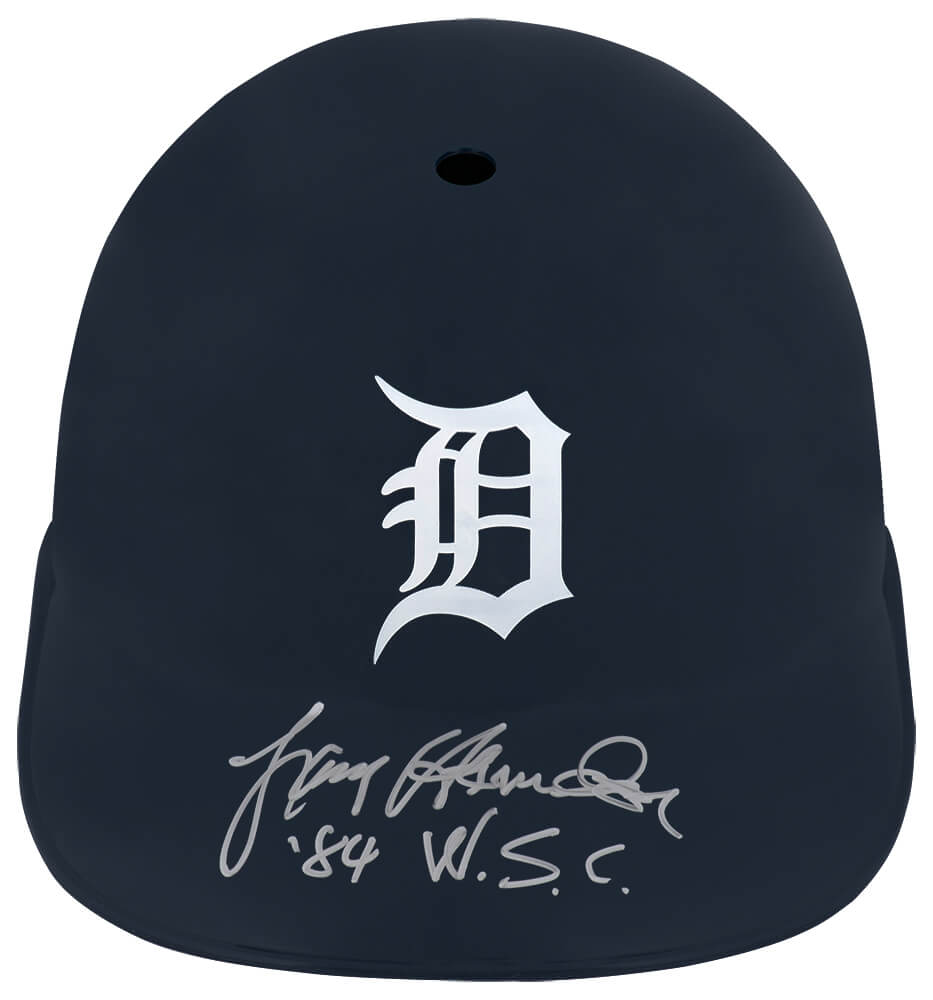 Larry Herndon Detroit Tigers Autographed Souvenir Replica Batting Helmet-Powers Sports Memorabilia