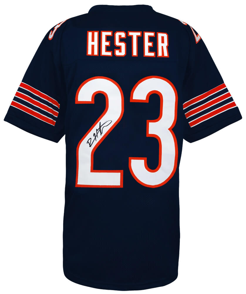 Devin Hester Autographed Navy Custom Football Jersey-Powers Sports Memorabilia