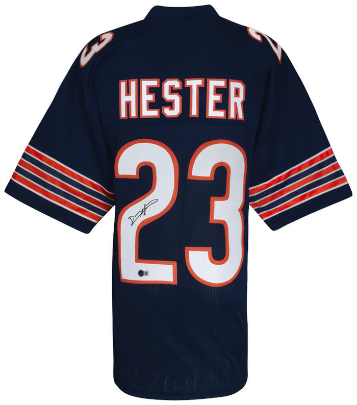 Devin Hester Autographed Navy Custom Football Jersey - (Beckett)-Powers Sports Memorabilia