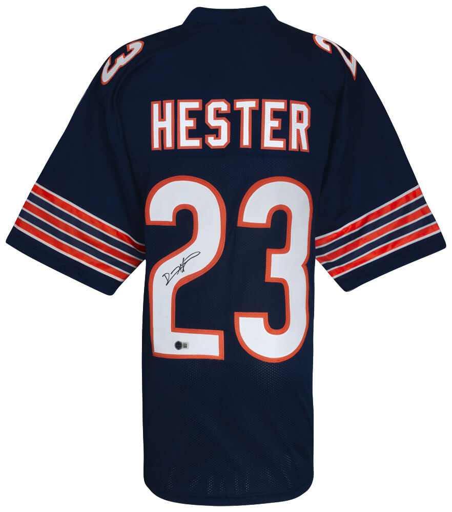 Devin Hester Autographed Navy Custom Football Jersey - (Beckett)-Powers Sports Memorabilia