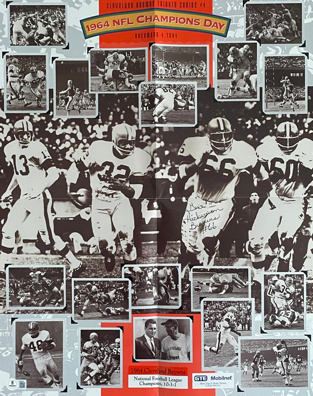 Gene Hickerson & Jim Kanicki Cleveland Browns Signed Poster - Browns 1964 Champions Poster Beckett