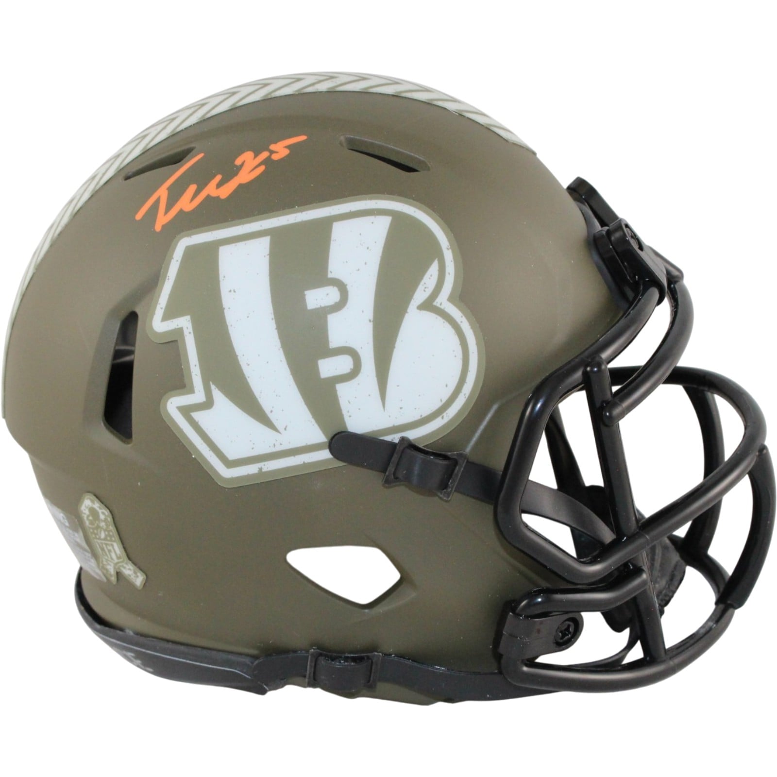 Tee Higgins Signed Cincinnati Bengals 22 STS Mini Helmet Beckett WIT-Powers Sports Memorabilia