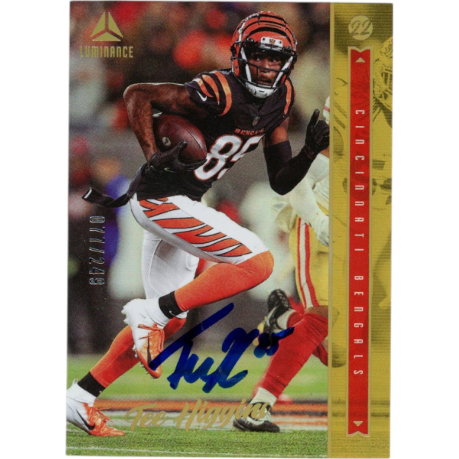 Tee Higgins Cincinnati Bengals Signed Card - 2022 Panini Luminance #15 Beckett Beckett-Powers Sports Memorabilia