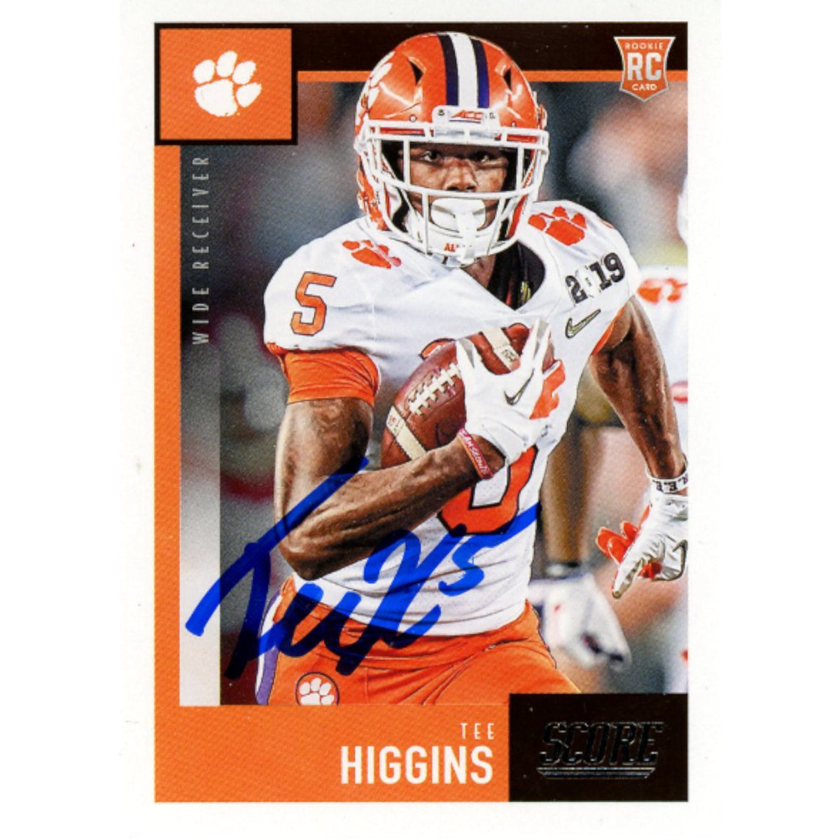 Tee Higgins 2020 Panini Score 439 Trading Signed Card-Powers Sports Memorabilia