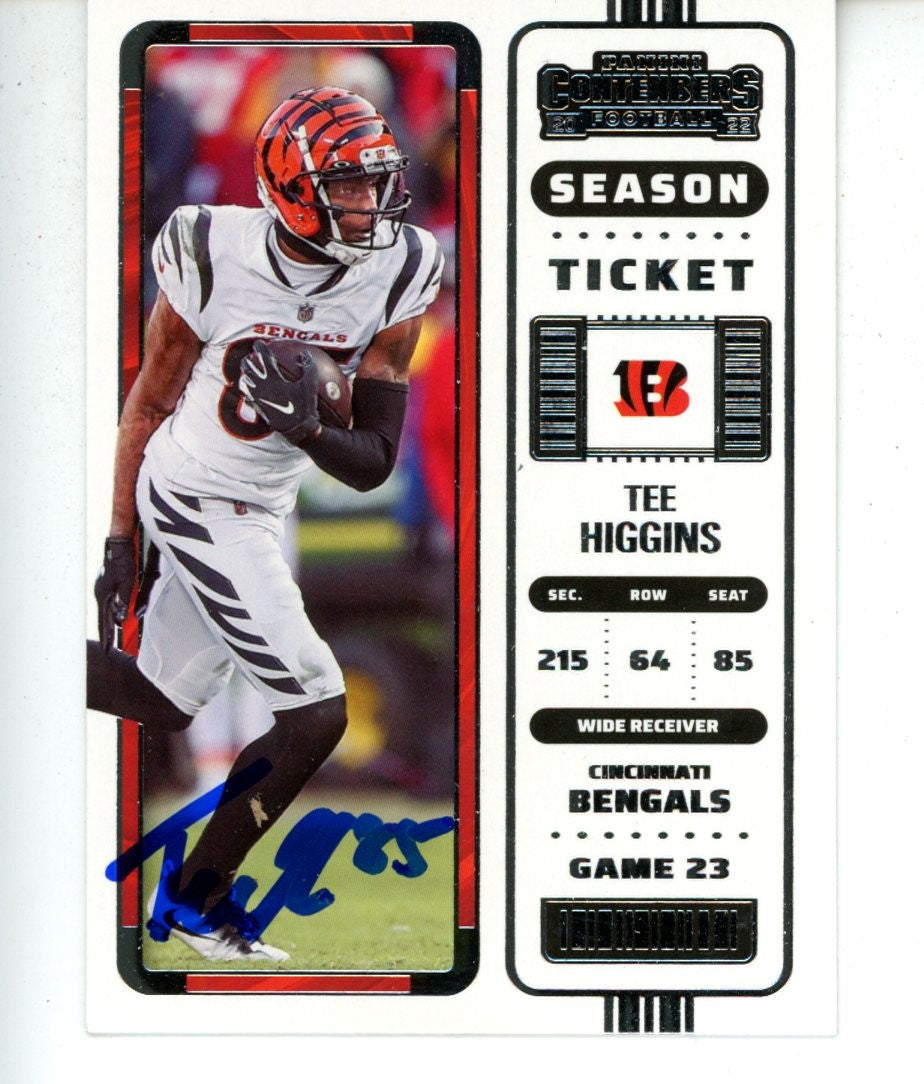 Tee Higgins Cincinnati Bengals Signed Card - 2022 Panini Contenders #19 Beckett Beckett-Powers Sports Memorabilia
