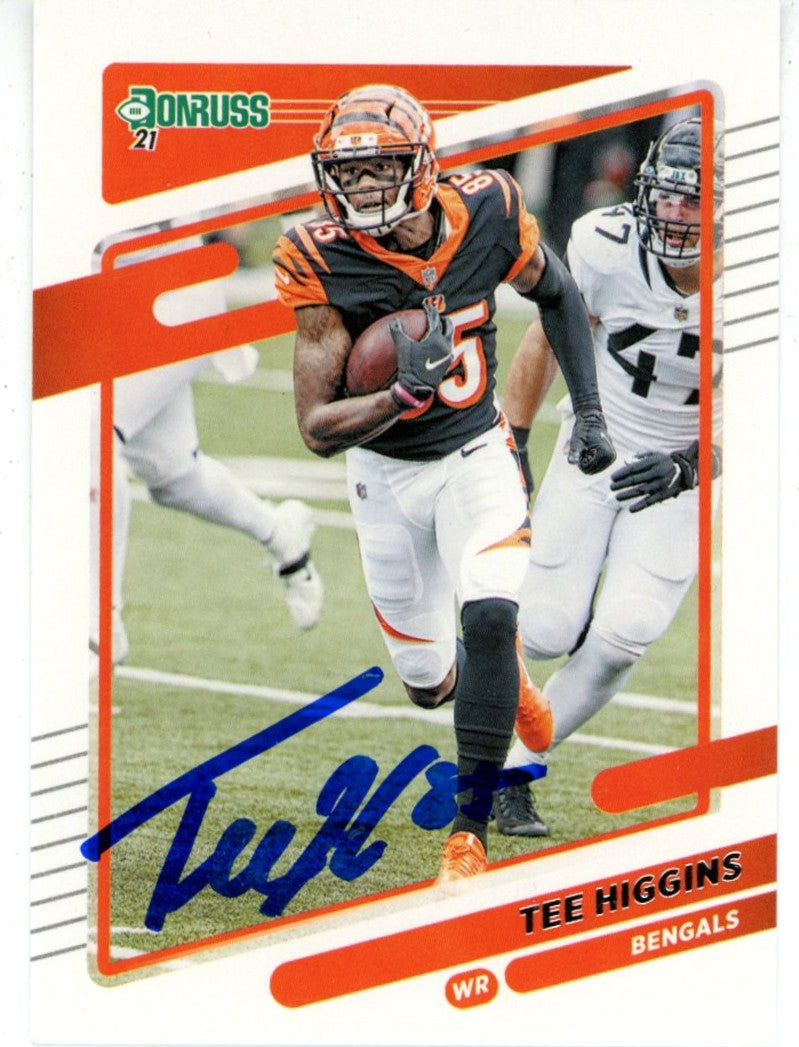 Tee Higgins Cincinnati Bengals Signed Card - 2021 Donruss #213 Beckett Beckett-Powers Sports Memorabilia