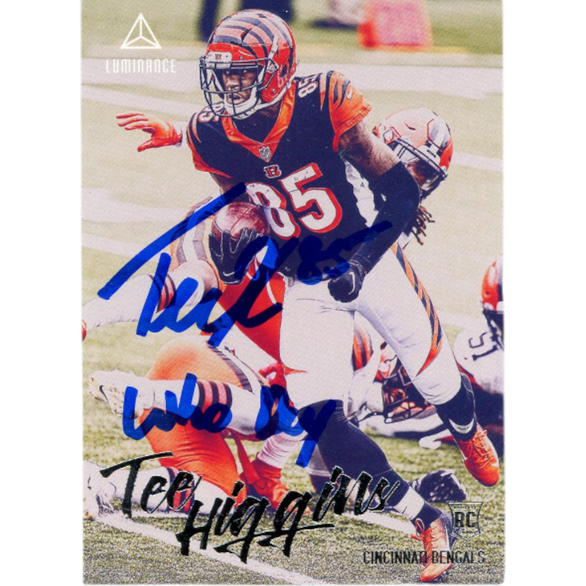Tee Higgins Panini Luminance 214 Who Dey Trading Signed Card-Powers Sports Memorabilia