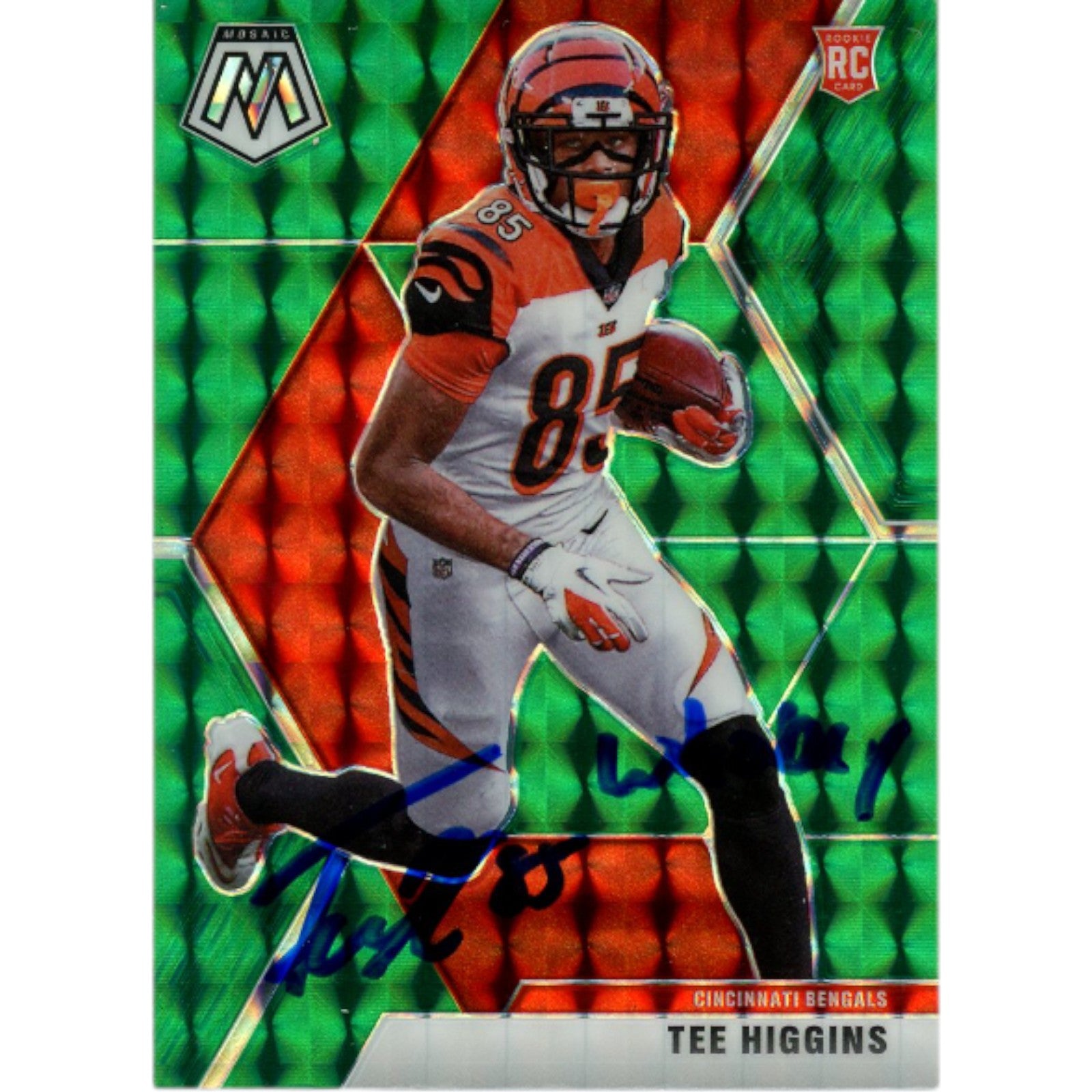 Tee Higgins Cincinnati Bengals Signed Card - Panini Prizm Mosaic Who Dey Beckett Beckett-Powers Sports Memorabilia