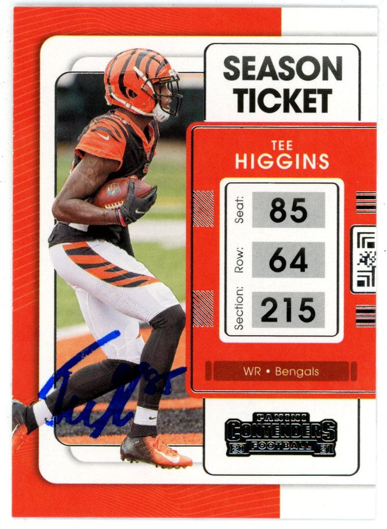 Tee Higgins Cincinnati Bengals Signed Card - 2021 Panini Contenders #20 Beckett Beckett-Powers Sports Memorabilia