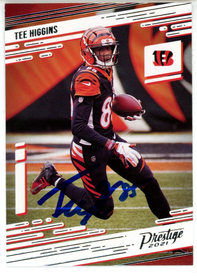 Tee Higgins 2021 Panini Prestige #70 Trading Signed Card-Powers Sports Memorabilia