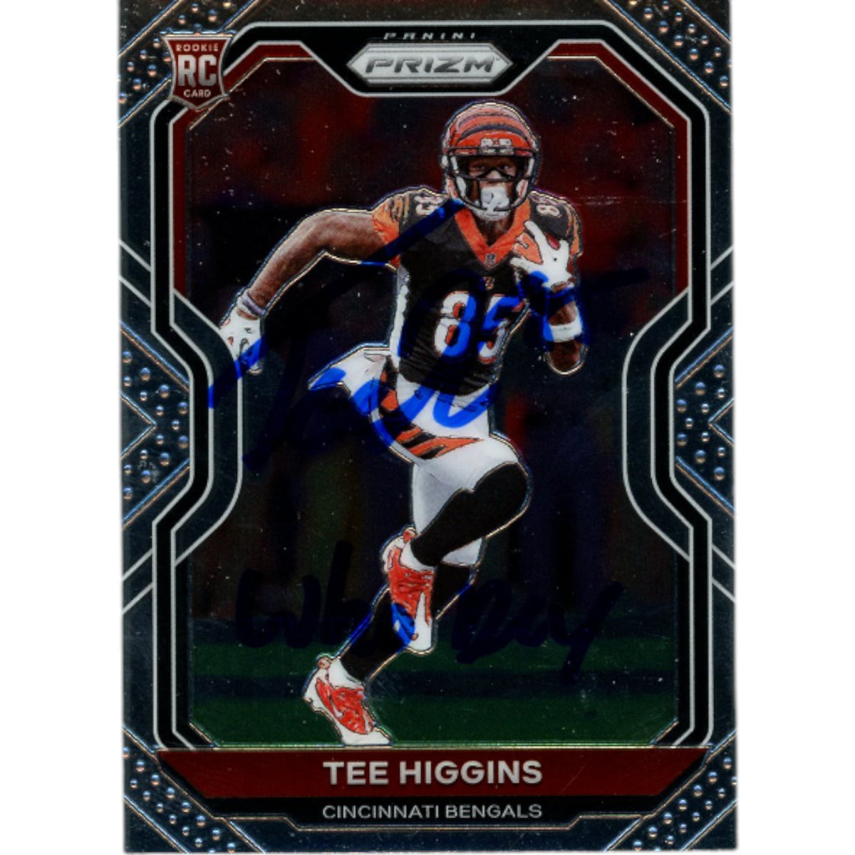 Tee Higgins Panini Prizm no. 308 Who Dey Trading Signed Card-Powers Sports Memorabilia