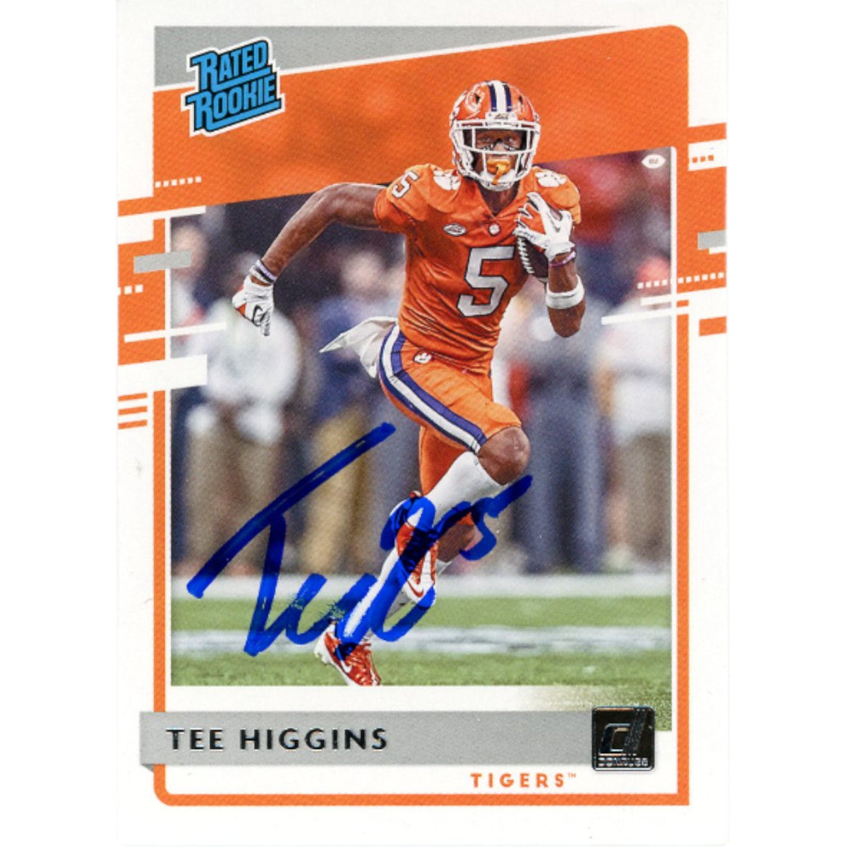 Tee Higgins Donruss Rated Rookie 6 Trading Signed Card-Powers Sports Memorabilia