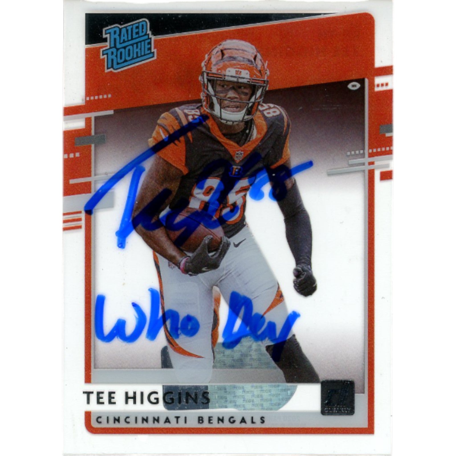Tee Higgins Cincinnati Bengals Signed Card - Rated Rookie Who Dey Beckett Beckett-Powers Sports Memorabilia