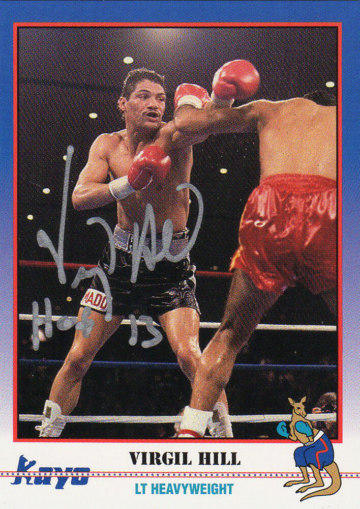 Virgil Hill Autographed 1991 Kayo Boxing Trading Card #101 with HOF'13-Powers Sports Memorabilia