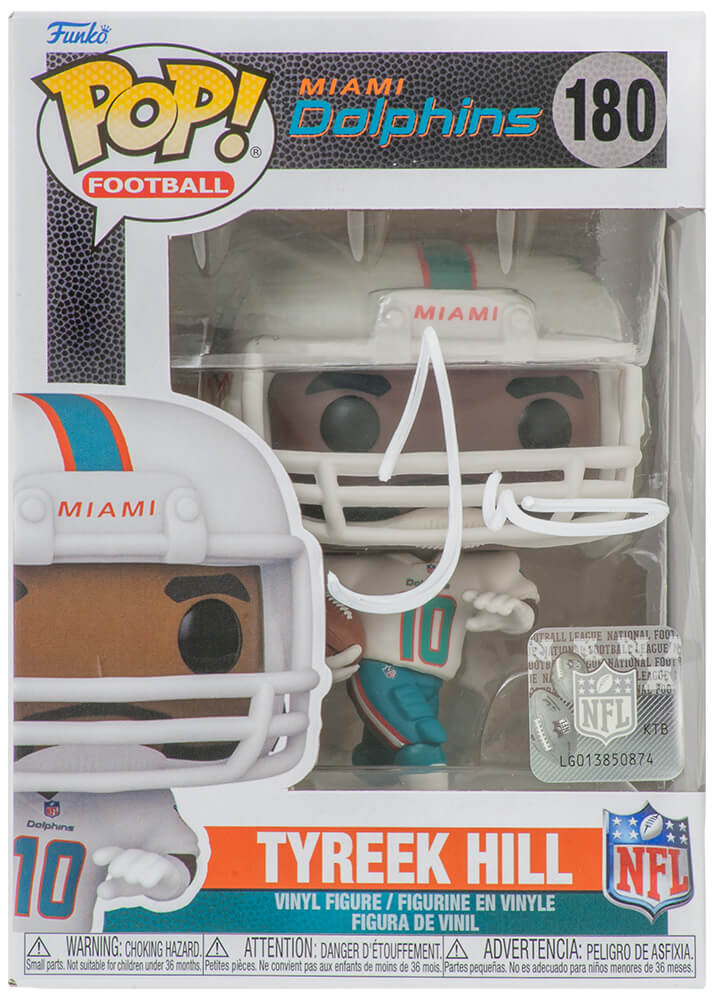 Tyreek Hill Autographed Miami Dolphins NFL Funko Pop Doll #180-Powers Sports Memorabilia