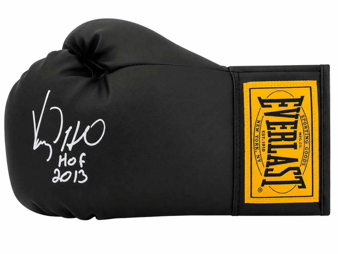 Virgil Hill Autographed Everlast Black Full Size Boxing Glove with HOF'13-Powers Sports Memorabilia