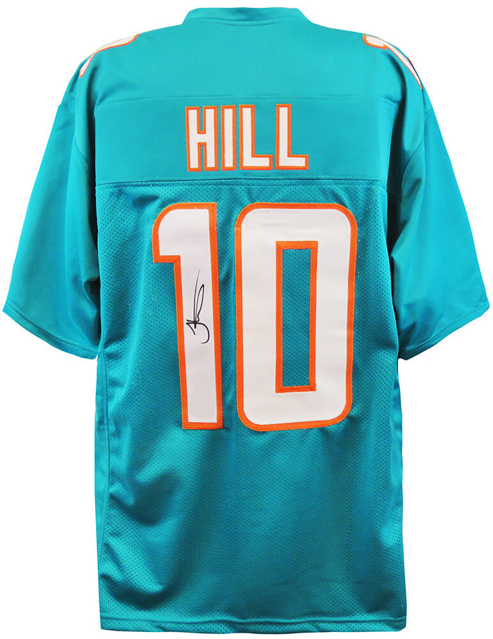 Tyreek Hill Autographed Teal Custom Football Jersey-Powers Sports Memorabilia