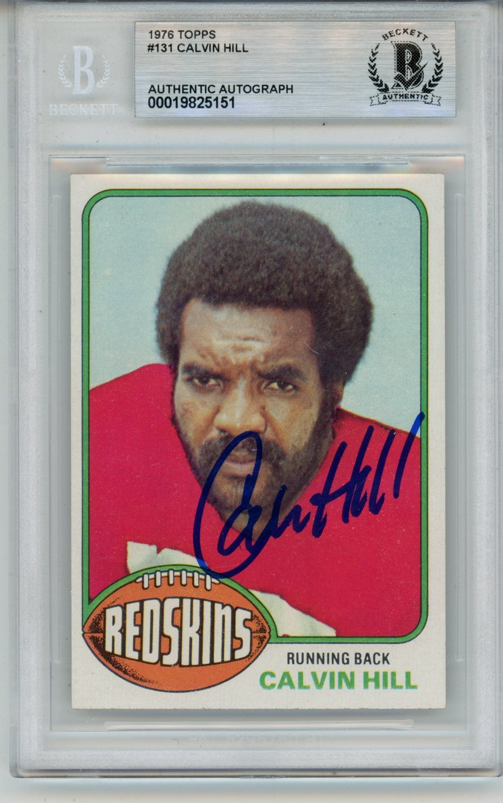 Calvin Hill Washington Redskins Signed Card - 1976 Topps #131 Slab Beckett Beckett - 57126-Powers Sports Memorabilia