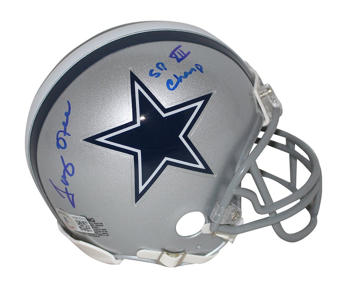 Tony Hill Signed Dallas Cowboys VSR4 Mini Helmet SB XII Champs – Beckett Authenticated-Powers Sports Memorabilia
