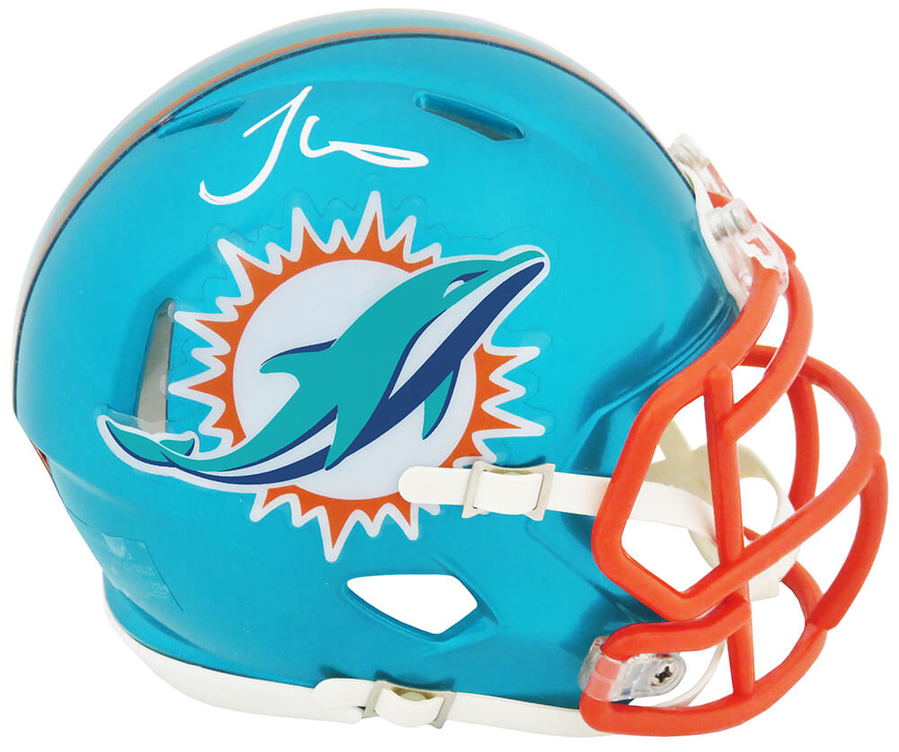 Tyreek Hill Miami Dolphins Autographed FLASH Riddell Mini Helmet-Powers Sports Memorabilia