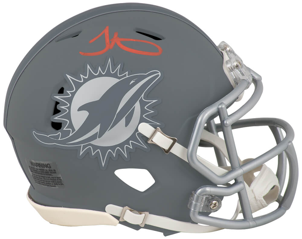 Tyreek Hill Miami Dolphins Autographed SLATE Riddell Speed Mini Helmet-Powers Sports Memorabilia