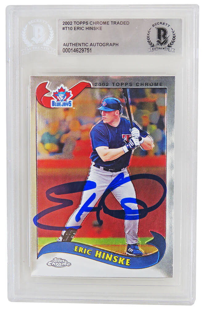 Eric Hinske Toronto Blue Jays Autographed 2002 Topps Chrome Baseball Card-Powers Sports Memorabilia