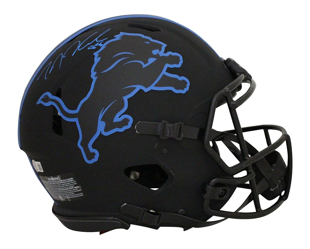TJ Hockenson Detroit Lions Authentic Eclipse Speed Signed Helmet BAS-Powers Sports Memorabilia