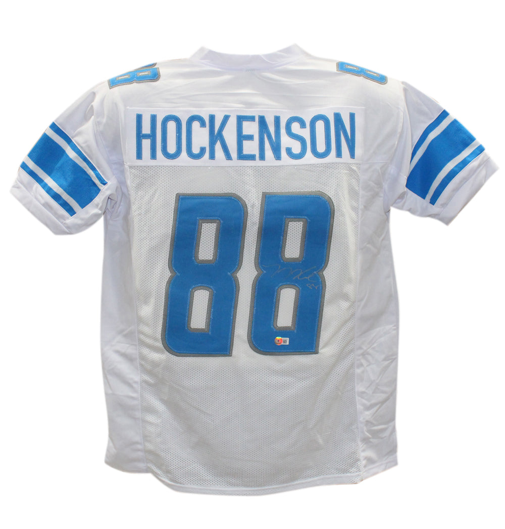 TJ Hockenson Pro Style White XL Signed Jersey – Beckett Authenticated-Powers Sports Memorabilia