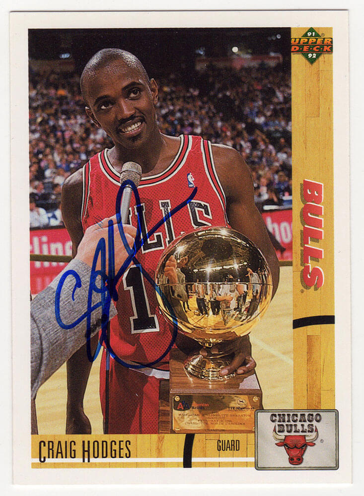 Craig Hodges Autographed Chicago Bulls 1991 Upper Deck Basketball Trading Card #148-Powers Sports Memorabilia