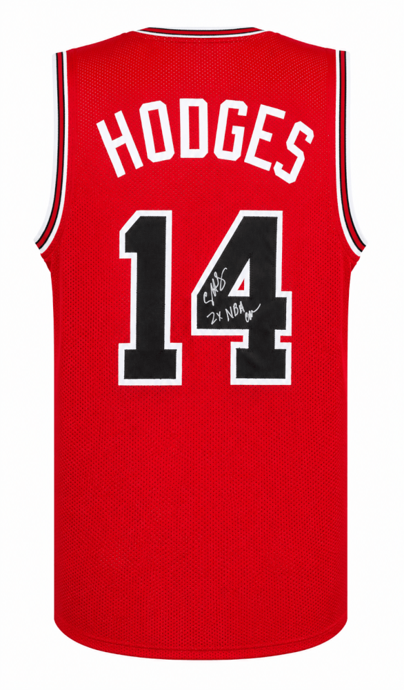 Craig Hodges Autographed Red Custom Basketball Jersey with 2x NBA Champ-Powers Sports Memorabilia