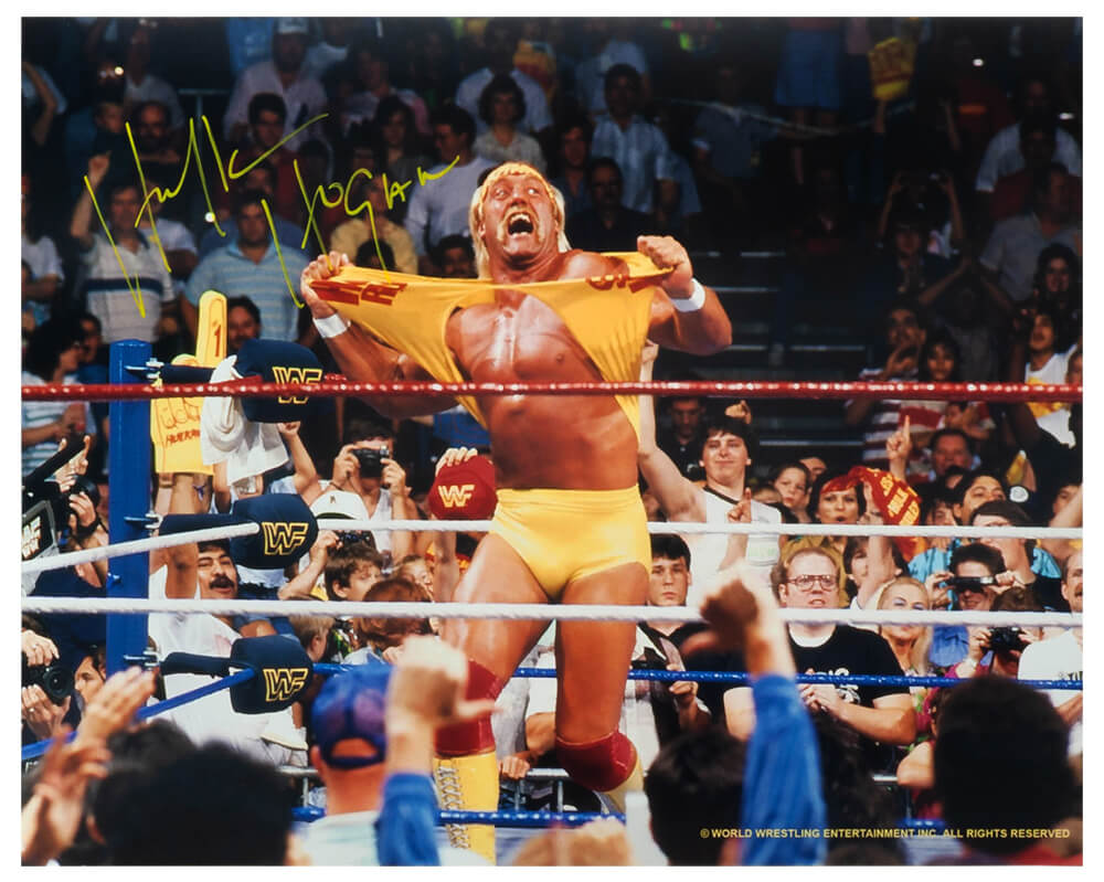 Hulk Hogan Autographed WWE Hulkamania Wrestling 16x20 Photo-Powers Sports Memorabilia