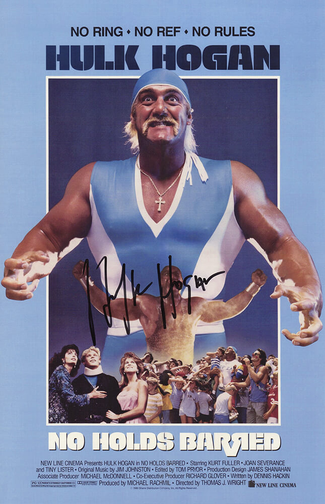 Hulk Hogan Autographed "No Holds Barred" 11x17 Movie Poster-Powers Sports Memorabilia