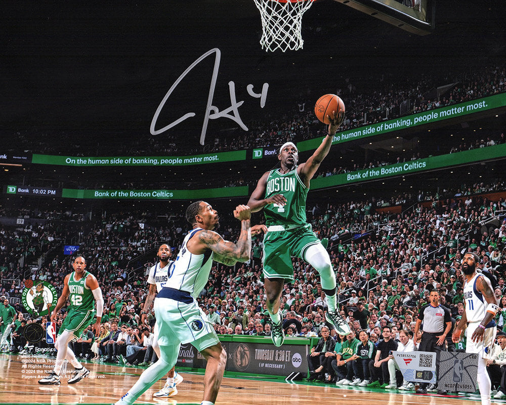 Jrue Holiday Autographed Boston Celtics 2024 NBA Finals Action 8x10 Photo - (Fanatics)-Powers Sports Memorabilia