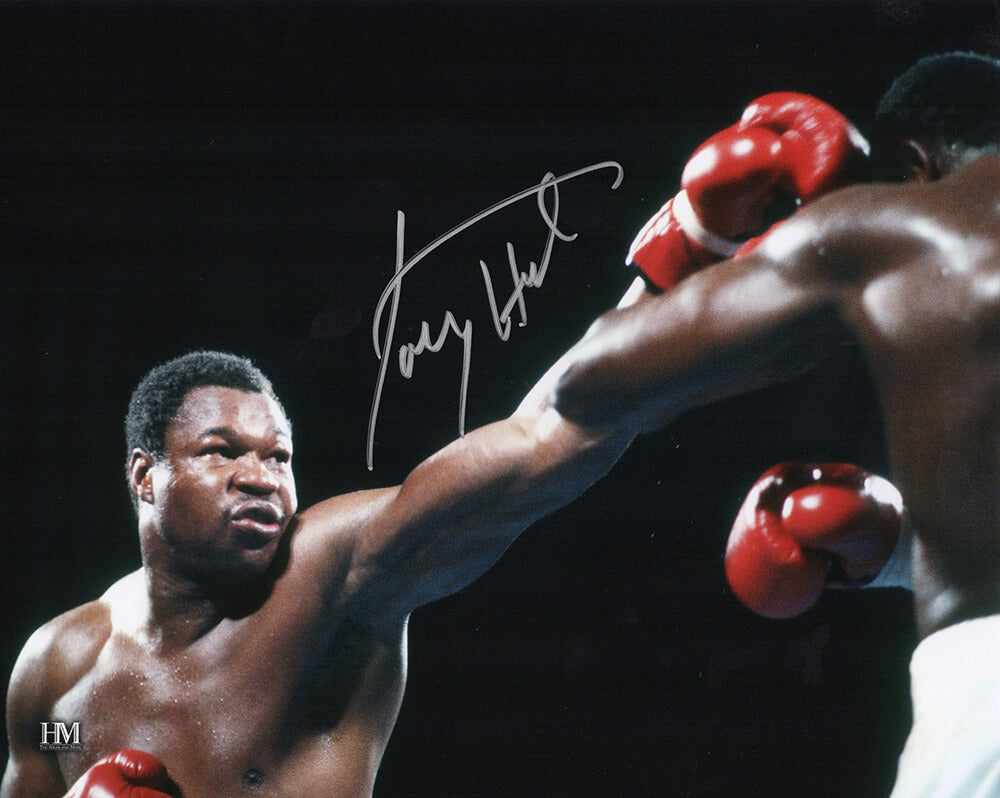 Larry Holmes Autographed Boxing Action 8x10 Photo-Powers Sports Memorabilia