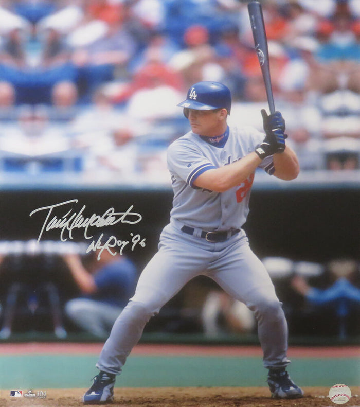 Todd Hollandsworth Autographed Los Angeles Dodgers Batting Action 16x20 Photo with NL ROY 96-Powers Sports Memorabilia
