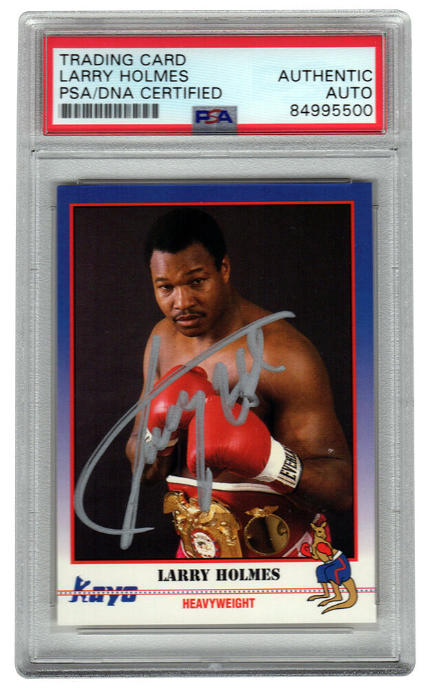 Larry Holmes Autographed 1991 Kayo Boxing Trading Card #189 PSA-Powers Sports Memorabilia