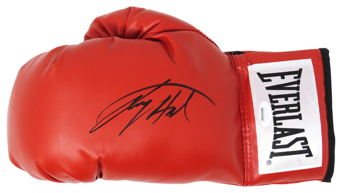 Larry Holmes Autographed Everlast Red Boxing Glove (JSA)-Powers Sports Memorabilia