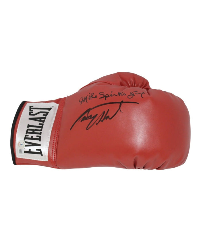 Larry Holmes & Michael Spinks Signed Red Left Boxing Glove – Beckett Authenticated-Powers Sports Memorabilia