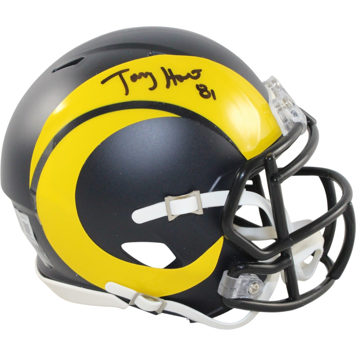 Torry Holt Signed Los Angeles Rams Rivalries Mini Helmet Beckett WIT-Powers Sports Memorabilia