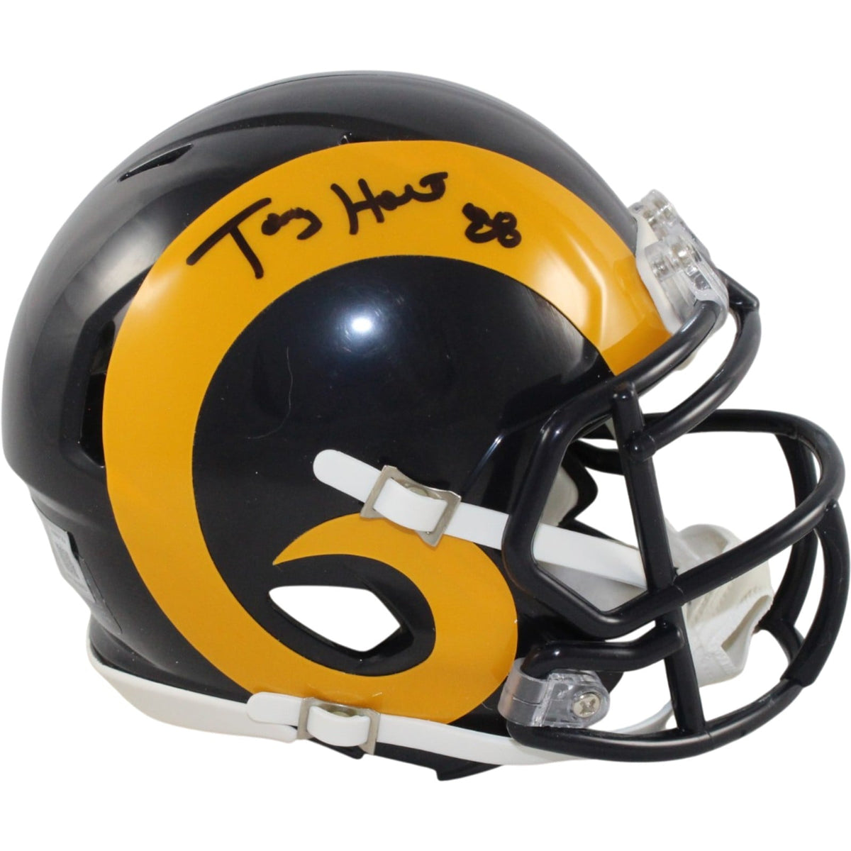Torry Holt Signed Los Angeles Rams TB Mini Helmet – Beckett Witness Authenticated-Powers Sports Memorabilia