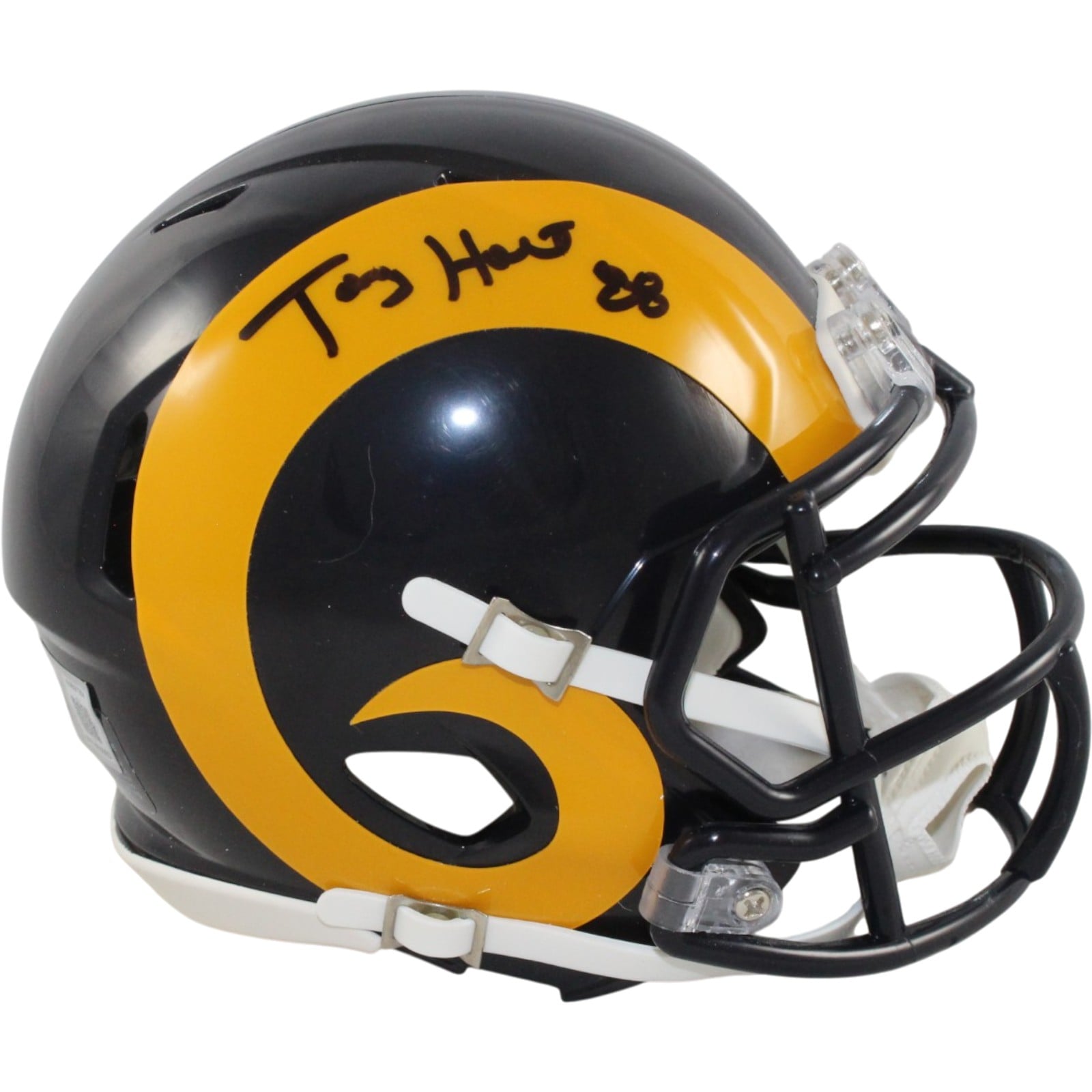 Torry Holt Signed Los Angeles Rams TB Mini Helmet – Beckett Witness Authenticated-Powers Sports Memorabilia