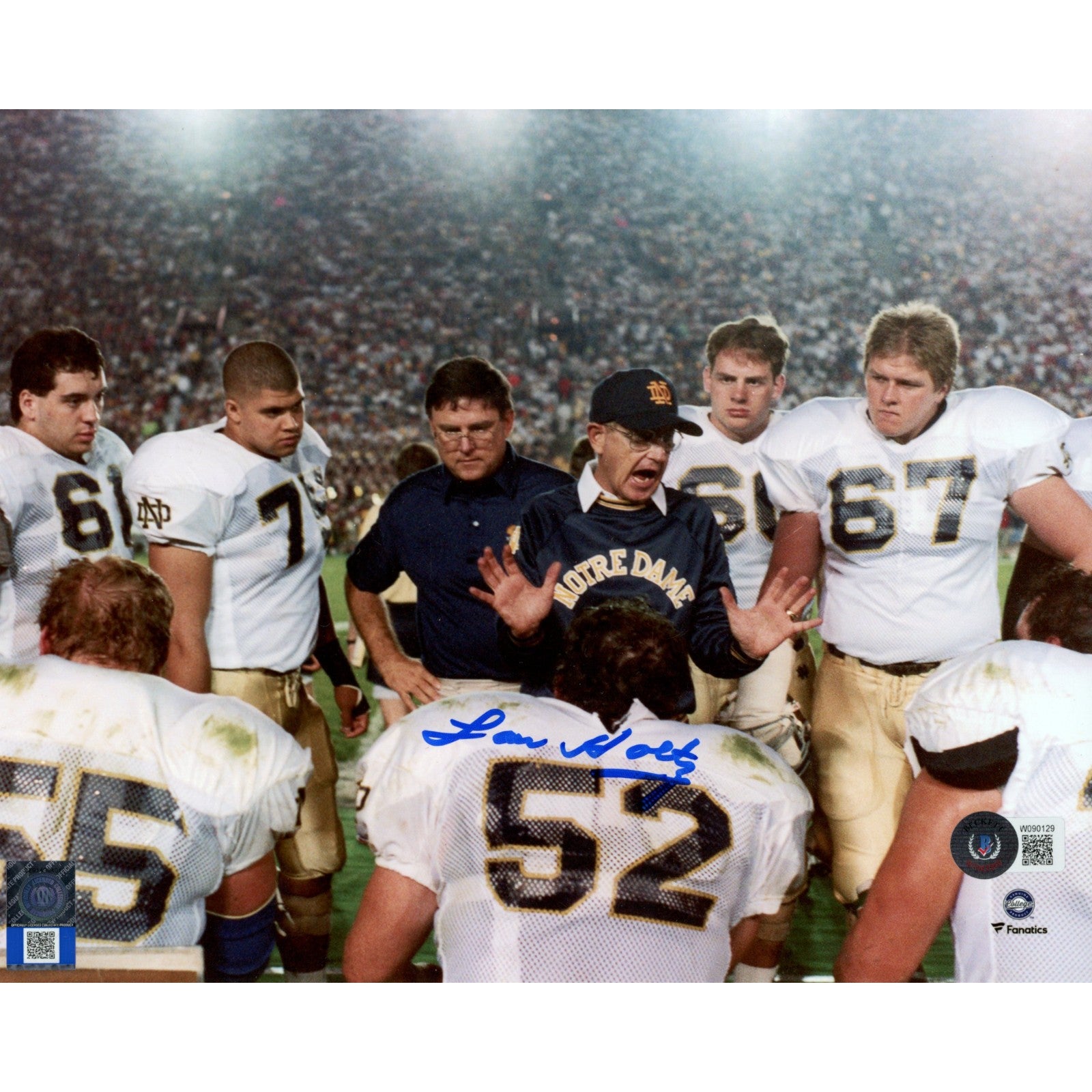 Lou Holtz Notre Dame Fighting Irish Signed 8x10 Photo-Powers Sports Memorabilia