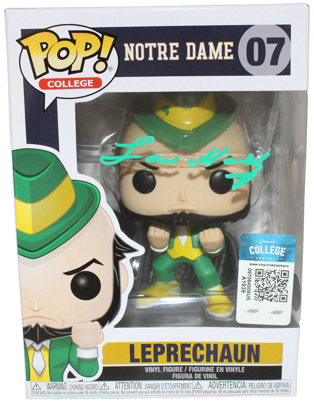 Lou Holtz Notre Dame Fighting Irish Signed Funko Pop - Notre Dame Funko Pop! #7 Beckett Beckett-Powers Sports Memorabilia