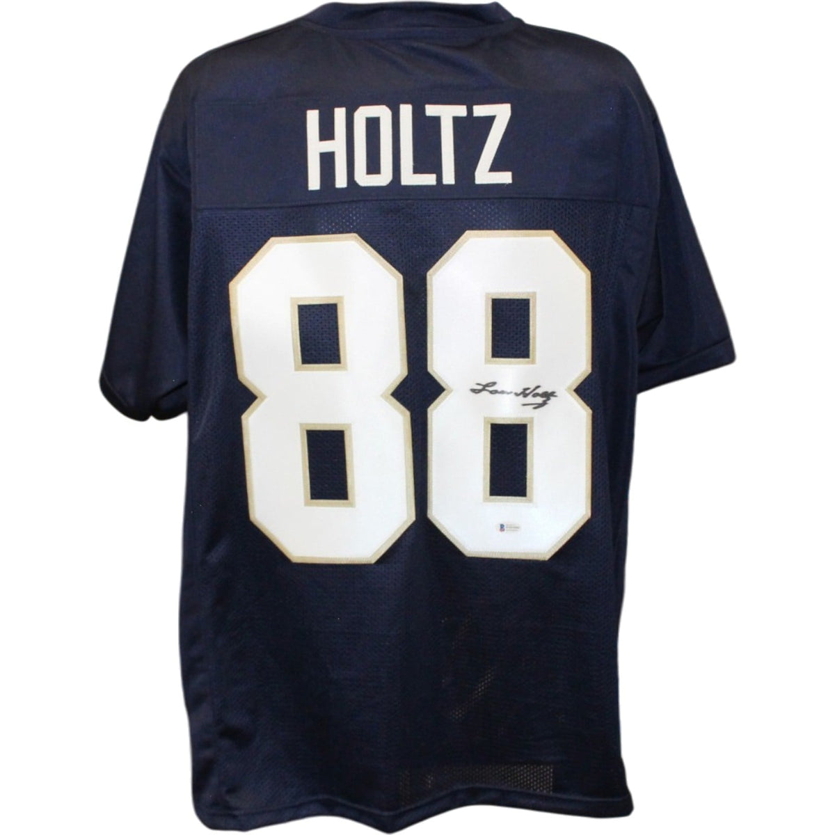 Lou Holtz Signed College Style Size XL Blue Jersey – Beckett Authenticated-Powers Sports Memorabilia