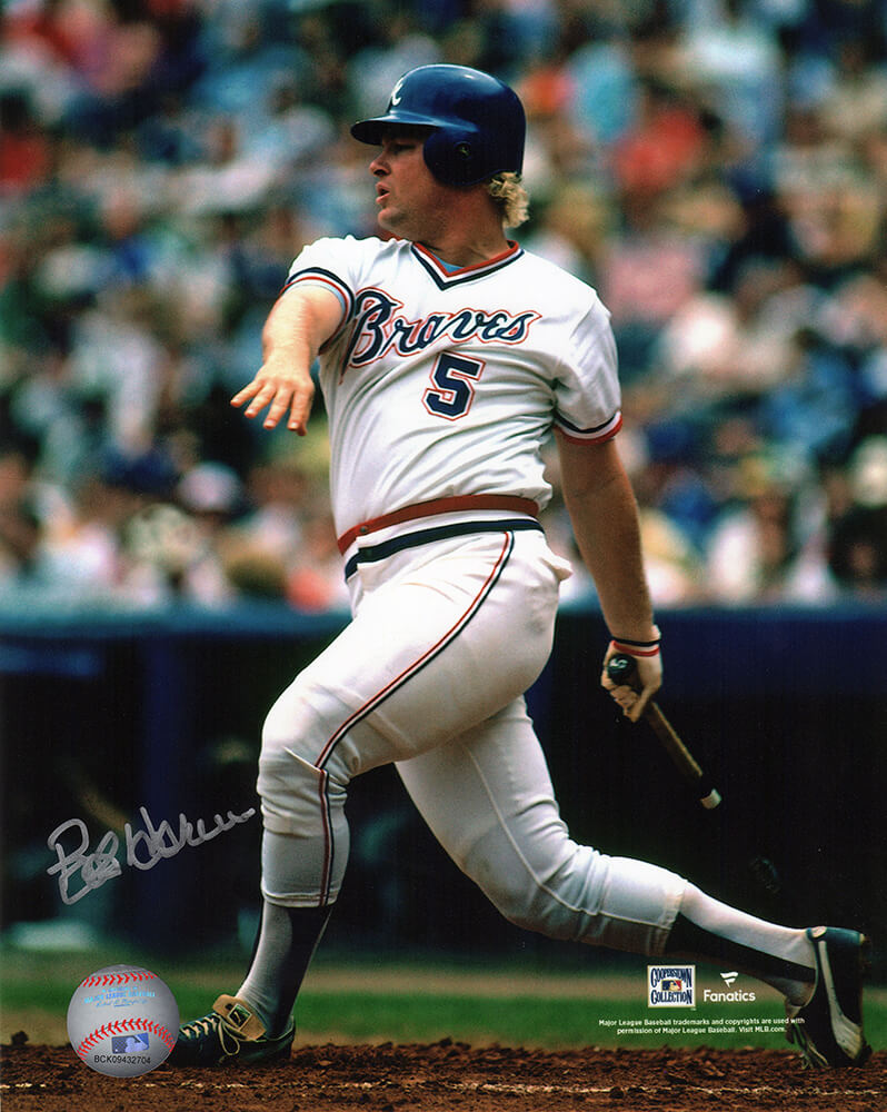 Bob Horner Autographed Atlanta Braves Batting 8x10 Photo-Powers Sports Memorabilia