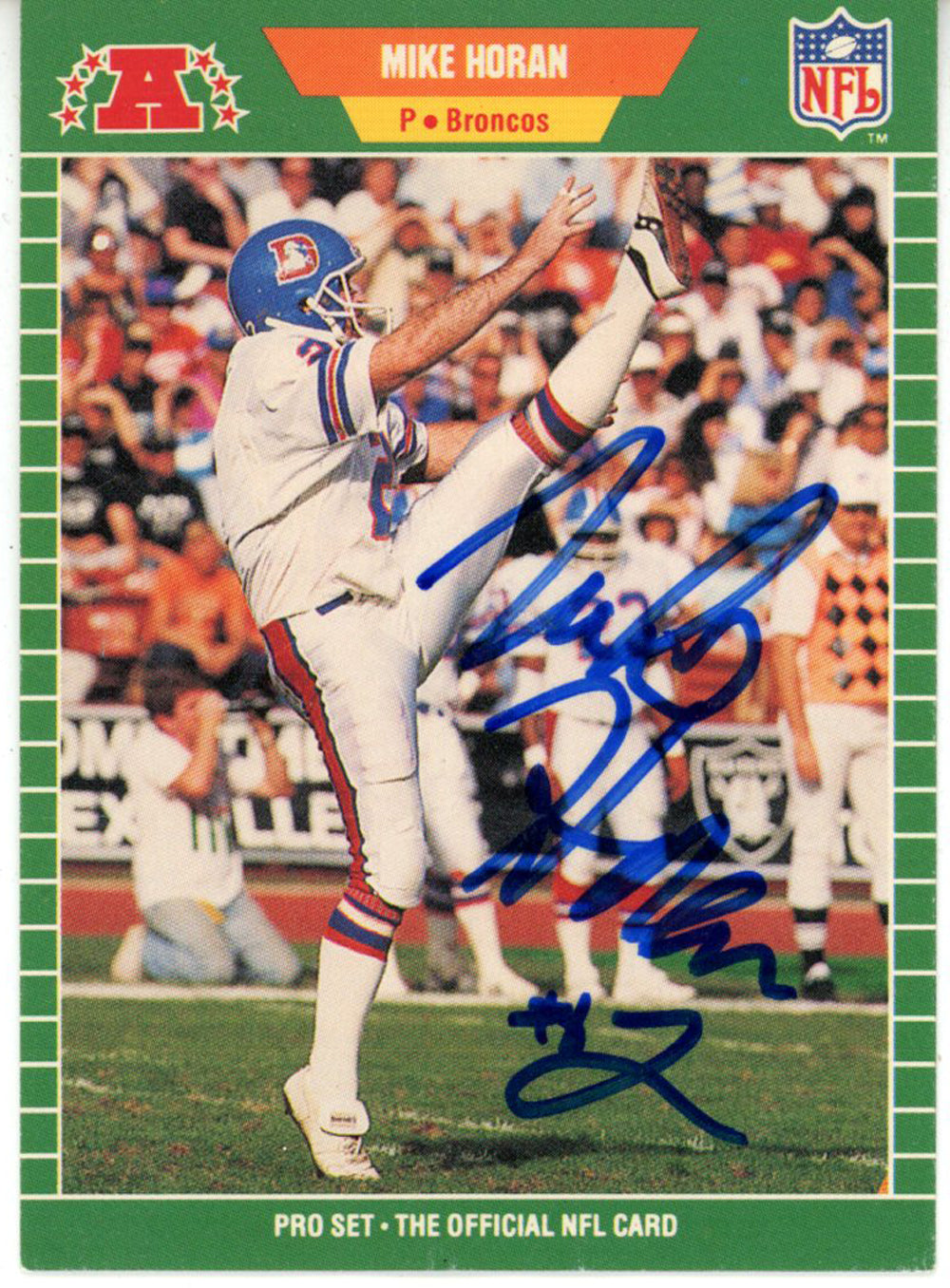Mike Horan Denver Broncos Signed Card - 1989 Pro Set #103 Beckett Beckett-Powers Sports Memorabilia