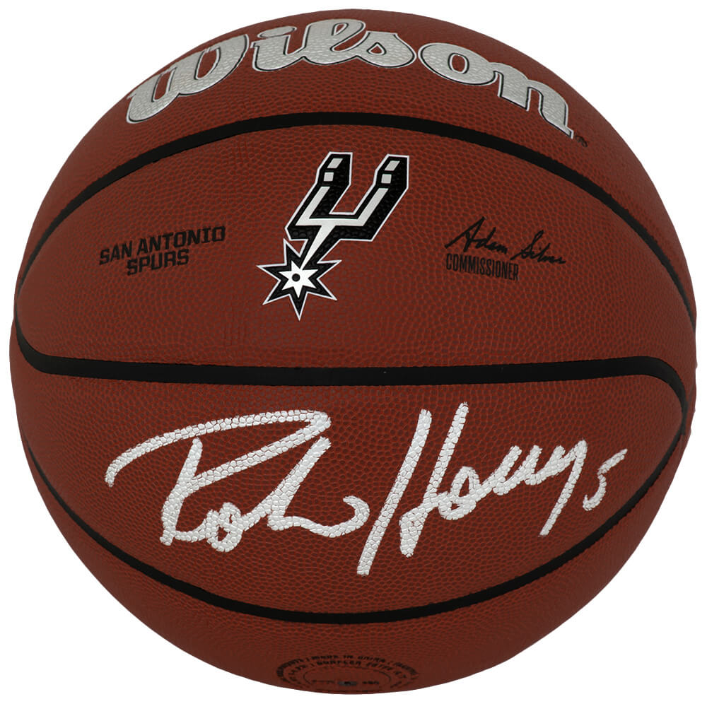 Robert Horry Autographed San Antonio Spurs Logo Wilson NBA Basketball-Powers Sports Memorabilia