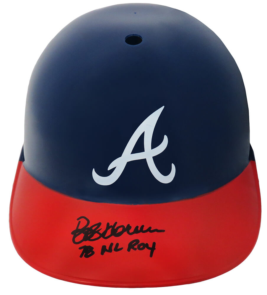 Bob Horner Autographed Atlanta Braves Replica Souvenir Batting Helmet with 78 NL ROY-Powers Sports Memorabilia